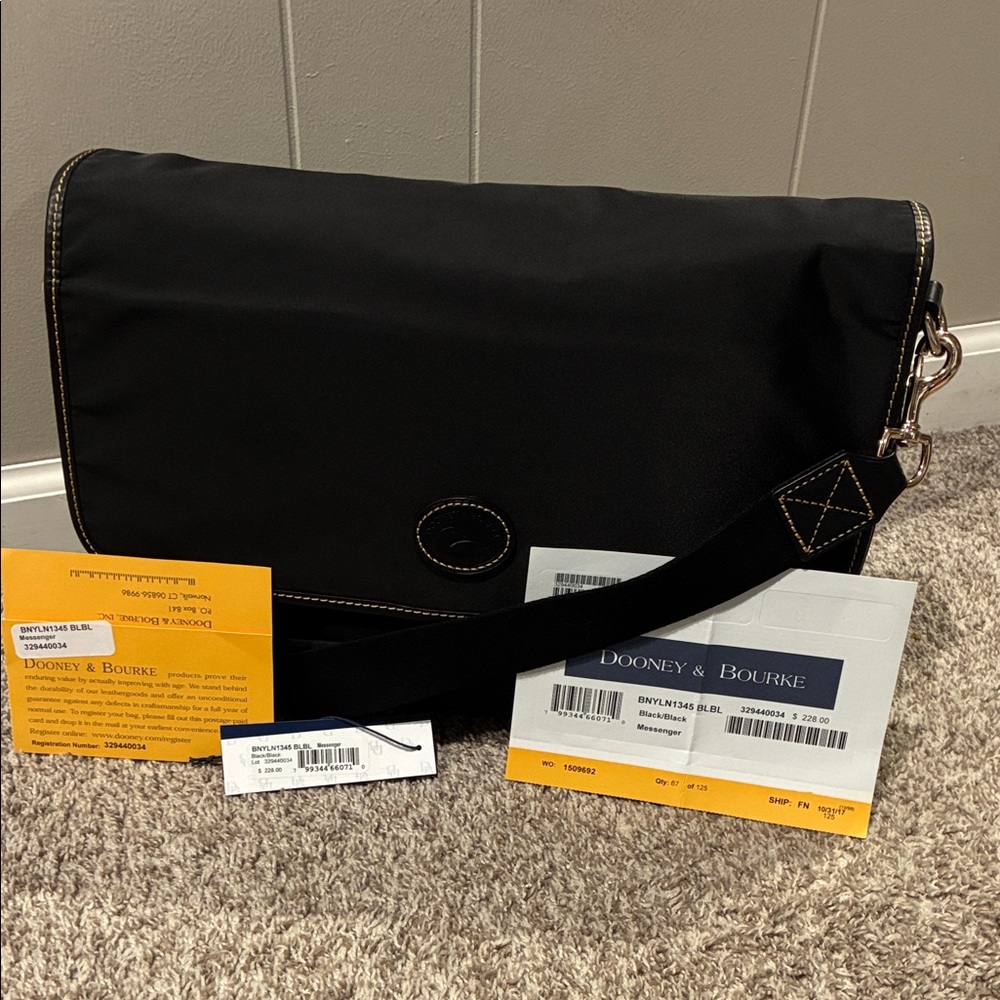 Dooney & Bourke Black Laptop/Messenger Bag